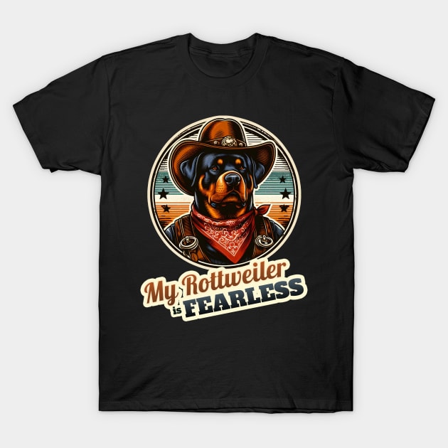 Cowboy Rottweiler T-Shirt by k9-tee